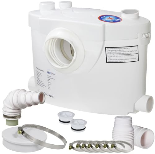 Hebeanlage 450W Fäkalienpumpe mit Zerkleinerer, WC Hebeanlage Abwasserpumpe für WC, Dusche und Waschbecken H400