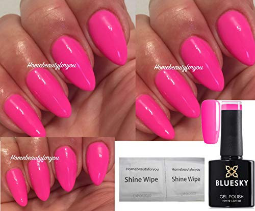 Bluesky Bright Pink Candy Cerise Summer NEON 27 Nail Gel Polish UV LED Soak Off 10ml