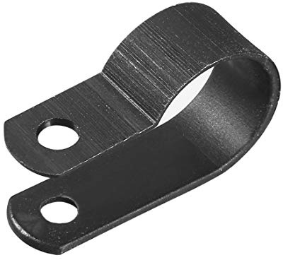 sourcing map 100Pcs Nylon R-Type Cable Clamp Organizer Cord Clips for Wire Management 15mm Black