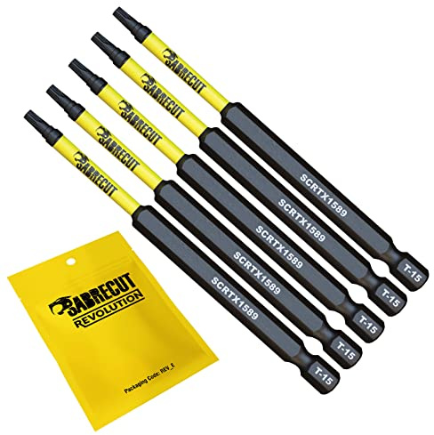 SabreCut 5pcs SCTX1589_5 89mm T15 TX15 Impact Schrauberbits Robust | Geschmiedete Präzisionsspitzen und wärmebehandelter Torsionsstahl verbessern Schlagfestigkeit und Haltbarkeit