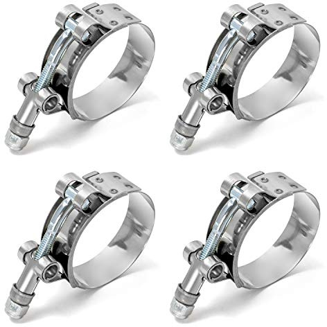 QWORK Gelenkbolzenschelle, Nutenschrauben Schlauchschellen, T Bolzen Klemme, Edelstahl, 58mm - 65mm, 4 Stück