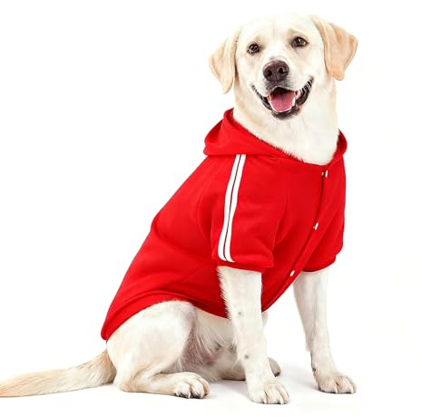 NAMSAN Abbigliamento per cani con cappuccio, per animali domestici, morbido e comodo, adatto per cani di taglia media e grande, colore: rosso, 6XL