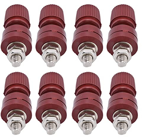 Morsettiera M6, Vite da 32 mm a forte conduttività 0-380 V Morsettiera anti-invecchiamento da 10 pezzi per elettronica per apparecchi elettrici(rosso)