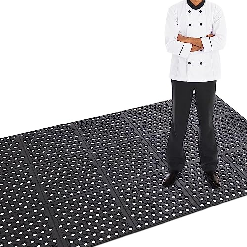 ybaymy Gummimatte Ringgummimatte Wabenmatten Große Gummi-Eingangsmatten für den Außenbereich rutschfest Fußmatte gelochte Fussmatte Outdoor Teppich Antirutschmatte Schmutzfangmatte 90 x 210 cm