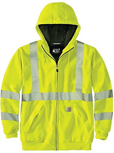 Carhartt High-Visibility Rain Defender® Loose Fit Midweight Thermal-Lined Full-Zip Class 3 Sweatshirt Brite Lime