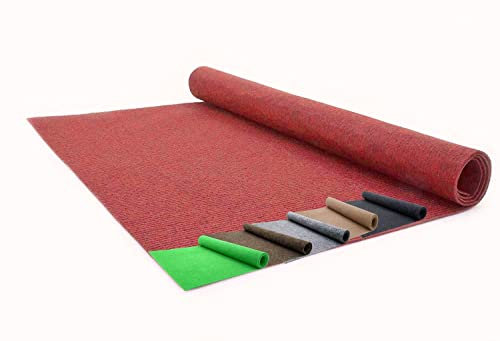 Madeinnature - Teppich für den Außenbereich - Imitation Kunstrasen auf Rolle - Bodenmatte für den Außenbereich für Terrasse, Balkon, Pool ... Maße und Farben wählbar (1 x 2 m Rot)