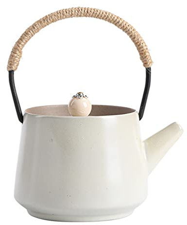 Tetera japonesa de cerámica con infusor Tetera china Kungfu de porcelana Tetera de té vintage Jarra de agua Cafetera con asa para té de hojas sueltas Gris little surprise