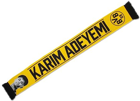 Borussia Dortmund BVB Schal Karim Adeyemi - 140x17cm - schwarzgelb - Fanartikel