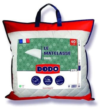DODO Oreiller Le Matelassé 60x60 cm - Soutien Ferme - Taie déhoussable