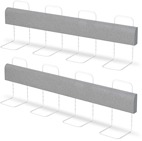 Ikodm Bettgitter rausfallschutz Bett 2X 200cm Bettschutzgitter für Kinder Höhenverstellbar Bettkantenschutz Verformbar Sicherheitsgeländer, Kinderbettgitter Boxspringbett Kinderbett,Grau, 9097-2