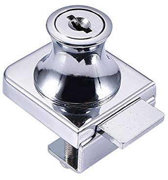 Türbeschläge und Schlösser Zink-Legierung Sperre Glasvitrine Vitrine Schloß for 5-8mm Glastür ohne Bohrer mit 2 Key Locks