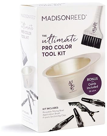 Madison Reed Kit di strumenti Pro Color con pettine bonus, set da 7 pezzi per colorare i capelli fai da te, ciotola, pennello, fermagli per capelli e pettine