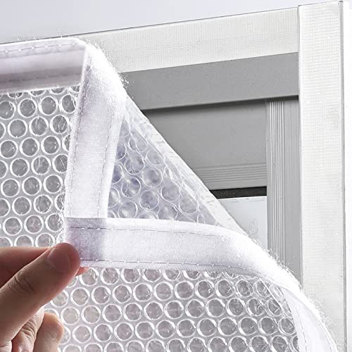 Kit De Aislamiento De Ventana,Película Aislante para Ventanas,Cortina De Plástico De Aislamiento Térmico A Prueba De Frío,Selladas a Prueba de Viento para Interiores,Ancho x Alto (80x120cm)