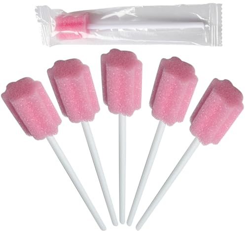 Tamponi Dentali Monouso Tamponi Orali Bastoncini per la Pulizia del cavo Orale 80pz Spugnette per la Pulizia Della Bocca Steriliper per la Pulizia Della Bocca e dei Denti Pacchetto Individuale (Rosa)