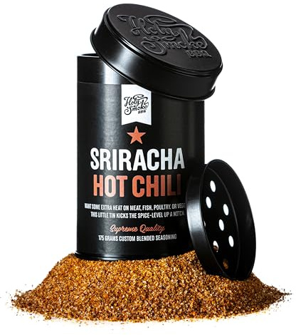 Sriracha Hot Chili BBQ Rub Todo Uso Spice Mix Especias Barbacoa Condimento Seco para Carne verduras Brisket Cordero Bistec Fajitas pollo pescado y patatas 175g