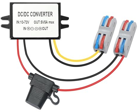 DC 10-72V Step Down a 5V 5A 25W DC converter è adatto per dispositivi impermeabili di riduzione della tensione su golf cart e carrelli elevatori. (5V5A25W)