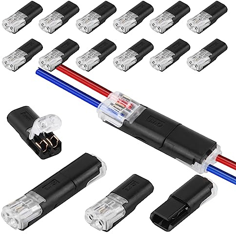 22 connettori per auto a 2 poli, connettori per cavi impermeabili, pratici connettori rapidi, connettori per cavi a 2 poli, connettore per cavo da 18 a 22 AWG