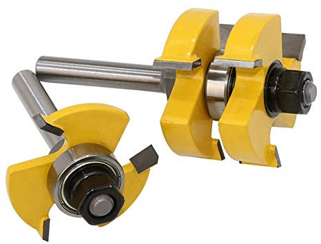 V-Nut-Schablone, 2 Stück 1-1/4 Zoll Holzbearbeitungsschneider Zapfenschneider, 8 mm 1/4 Schaftzunge, Nutfräser-Set, S-Fräser(6.35mm shank)