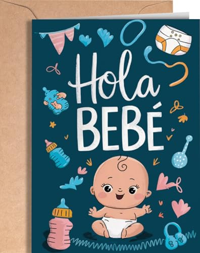 Greeting Cards for Everyone Tarjeta para nacimiento de bebe - Tarjeta para baby shower - Postal de nacimiento de bebé recién nacido - Tarjeta para niño o niña recién nacido - EU 10