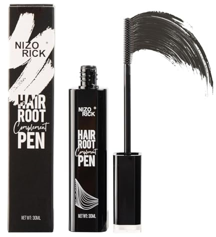 Retouche Racines Cheveux Noir 30ml,Couverture Temporaire des Cheveux Blancs Pour Cheveux & Barbe,Fusion Naturelle,Séchage Rapide, Hommes & Femmes
