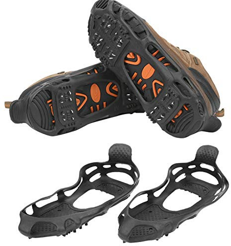 1 Paar rutschfeste Greifspikes Eisgriffe für Schuhe und Stiefel, Steigeisen, Eisschneegriffe, Schuhgriffe, Eisstollen für Klettern Im Freien, Wandern, Bergsteigen, 28 X 11 cm