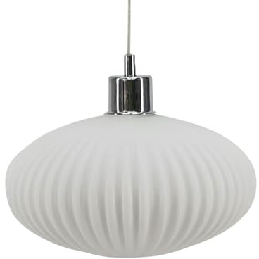 Baton - White Ribbed Glass Easy Fit Pendant Shade