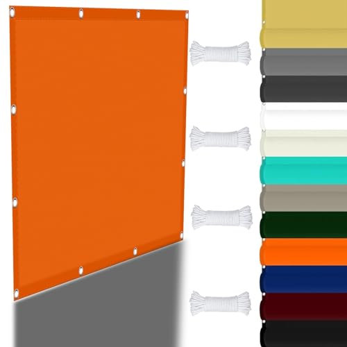 Grande tendone parasole arancione, 6,5 x 10 m, per esterni, giardino, patio, feste, protezione UV e resistente all'acqua