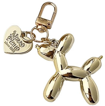 GWAWG Schlüsselanhänger für Damen，Niedlicher Jelly Dog Taschenanhänger, Multifunktionales Bag Charm, Gold Schlüsselanhänger für Rucksack und Tasche, Dekoration