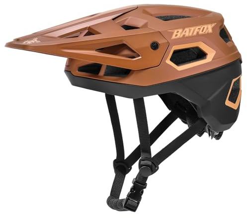 BATFOX Bike Helmet,Mountain Bike Helmet Helmets for Men Women Adults Youth (Brown, L(55-59CM))