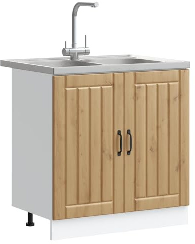 vidaXL Mueble Bajo para Fregadero Lucca 2 uds. Roble Artisan