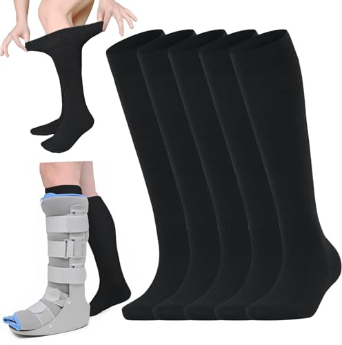 Nahtlose Erfassungsstiefel Socken 3er/5er Pack (Wählbar) | Orthopädische Ersatzstrümpfe für Walking Boots | Atmungsaktive Medizinische Schlauchsocken für Fracture Boot Casts, Damen & Herren(Gr.36-39)
