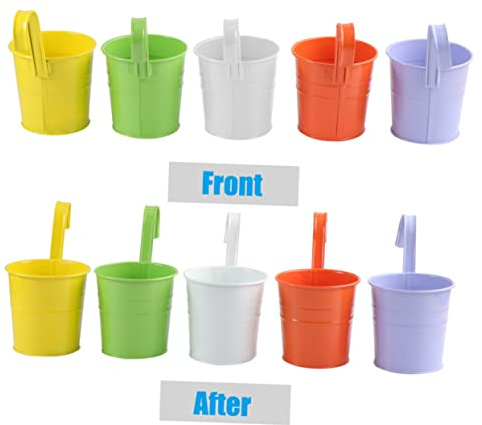 FUNOMOCYA 10 Piezas Maceteros Colgantes de Metal Coloridos para Jardín y Decoración Exterior Tiestos para Plantas Flores Secas y