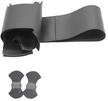 Zdwpan Handgenähter schwarzer Leder-Lenkradbezug Für Audi A3 8V Sportback A4 B8 Avant A6 C7 A8 D4 Q3 8U Q5 8R Q7 Atmungsaktiver Mikrofaser-Lenkradbezug zum Selbermachen
