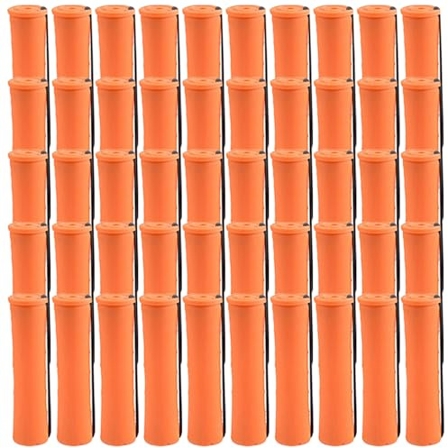 50-Pack Perm Rods 2.36x0.87in Cold Wave Hair Rods with Lid PP No Damage Curling Orange for Long Hairstyling