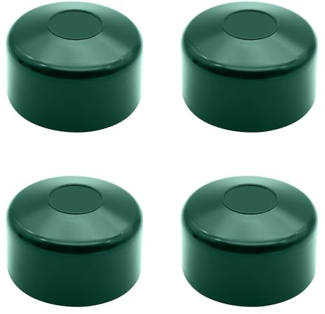Enkotrade 4 Stück Zaunkappen Grün für Außenmaß Ø 48 mm, Rohrkappen aus hochwertigem Kunststoff, Pyramide Rund Zaunpfostenkappen Pfahl Deckel Zaunabdeckung