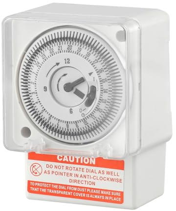 Minuteur mécanique AC 220 V, interrupteur rail DIN 24 heures avec réserve de marche de 300 h, intervalles de 15 min, PC ignifuge pour cuisine maison