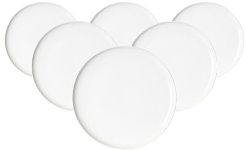 Ritzenhoff & Breker Skagen Dessertteller ø 21,5 cm 6er Set | Klassisches Tafelgeschirr | Abgerundete Formen | Porzellan | Spülmaschinen- & Mikrowellenfest | Weiß
