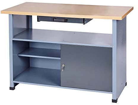 Küpper Werkbank Modell 14118, Breite 120 cm, 1 Schublade, 1 offenes Fach mit Fachboden, pulverbeschichtet