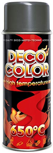 DECO COLOR Heat Resistant Spray Paint HIGH Temperature STOVES EXHAUSTS BBQ VHT XHT (Dark Grey - Anthracite)