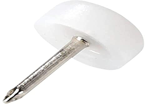 Adsamm® / 100 x Kunststoffgleiter mit Nagel/Weiß/Ø 13 mm/rund/Möbelgleiter mit Nagel/Möbel- und Bodenschutz in Adsamm® Qualität