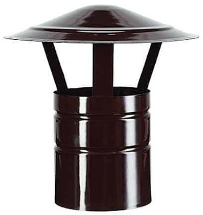 FUMAIOLO CAPPELLO PORCELLANATO MARRONE ALA D. 120 mm CANNA FUMARIA STUFA CALDAIA