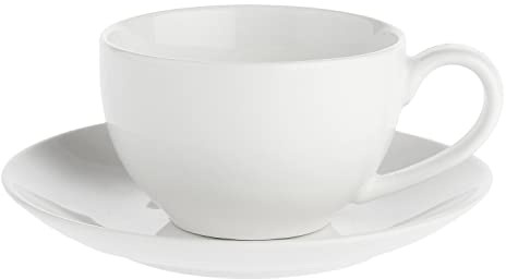 La Porcellana Bianca - Tazza The da 220cc con Piattino – Ideale per il tè, elegante e resistente, perfetta per ogni occasione. Linea Essenziale
