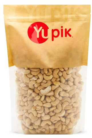 Yupik Nuts Raw Cashews, 2.2 lb (35.3 oz), Kosher, Gluten-Free, Non-GMO, Vegan, Whole Nuts, Unsalted, Unroasted, Source of Protein & Iron, Nutritious, Crunchy, Healthy Snacks, Ideal for Baking & Cooking