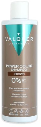 Valquer Professional Shampoo Power Color gefärbtes Haar. Vegan und Sulfatfrei (braunes Haar) Haarfarbe Enhancer - 400 ml