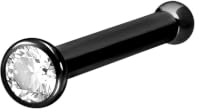 PIERCINGLINE Nasenstecker aus Titan mit funkelndem Kristall - Nasenpiercing in 5 Farben