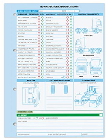 HGV Defect Inspection/Report Book, 2 Part (Duplicate)