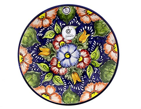 CERÁMICA RAMBLEÑA | Plato Decorativo de Pared Modelo D29 | 100% Decorado a Mano | 35x35x5 cm