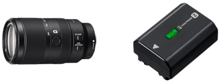 Sony Objetivo de Montura E, Supertele Objetivo G F4.5-6.3 OSS con Rango de Ampliación 5X & Paquete de baterías Recargables de la Serie Z NPFZ100.CE - Negro