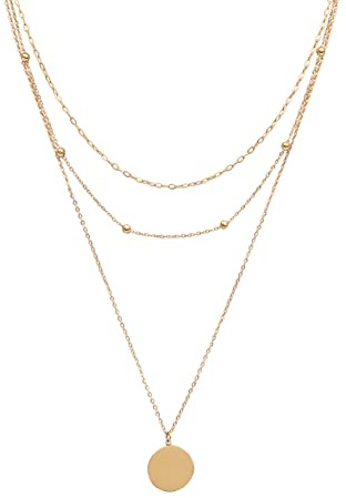 Lobstein & Söhne Emma Damen Kette aus Edelstahl mit 18k Gold PVD Plattierung, verstellbar von 39-44cm, Schlichtes & Filigranes Design mit Karabinerverschluss gold, silber rosegold