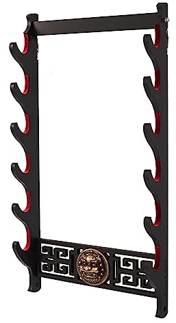 FOXSMZZ Legendär von Kylin Schwert Wandhalterung Schwerthalter Samtgepolstert Display Stand Gepolstert Katana (6-Tier)